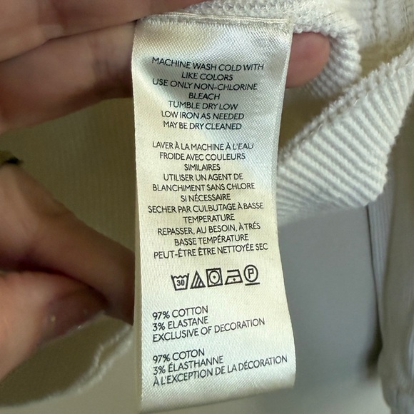 We The Free People Cream Long Sleeve Waffle Henley Top Eyelet Lace Trim Detail M - Picture 4 of 7